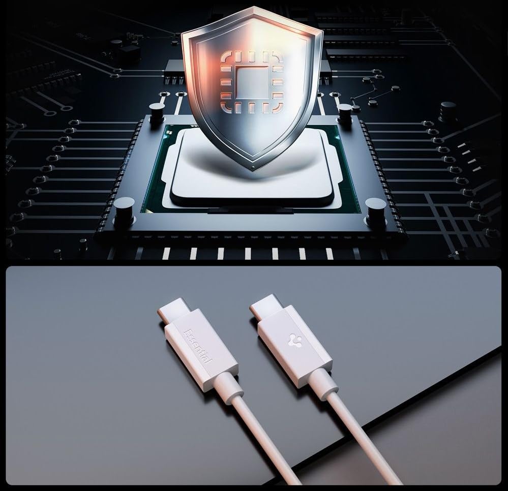 Spigen USB-C to USB-C 2 Metre Kablo 60W Güç/PPS 2.0 Desteği Super Hızlı Şarj / 480 Mbps Data Aktarım Hızı Type-C Ekstra Dayanıklı White - ACA08719