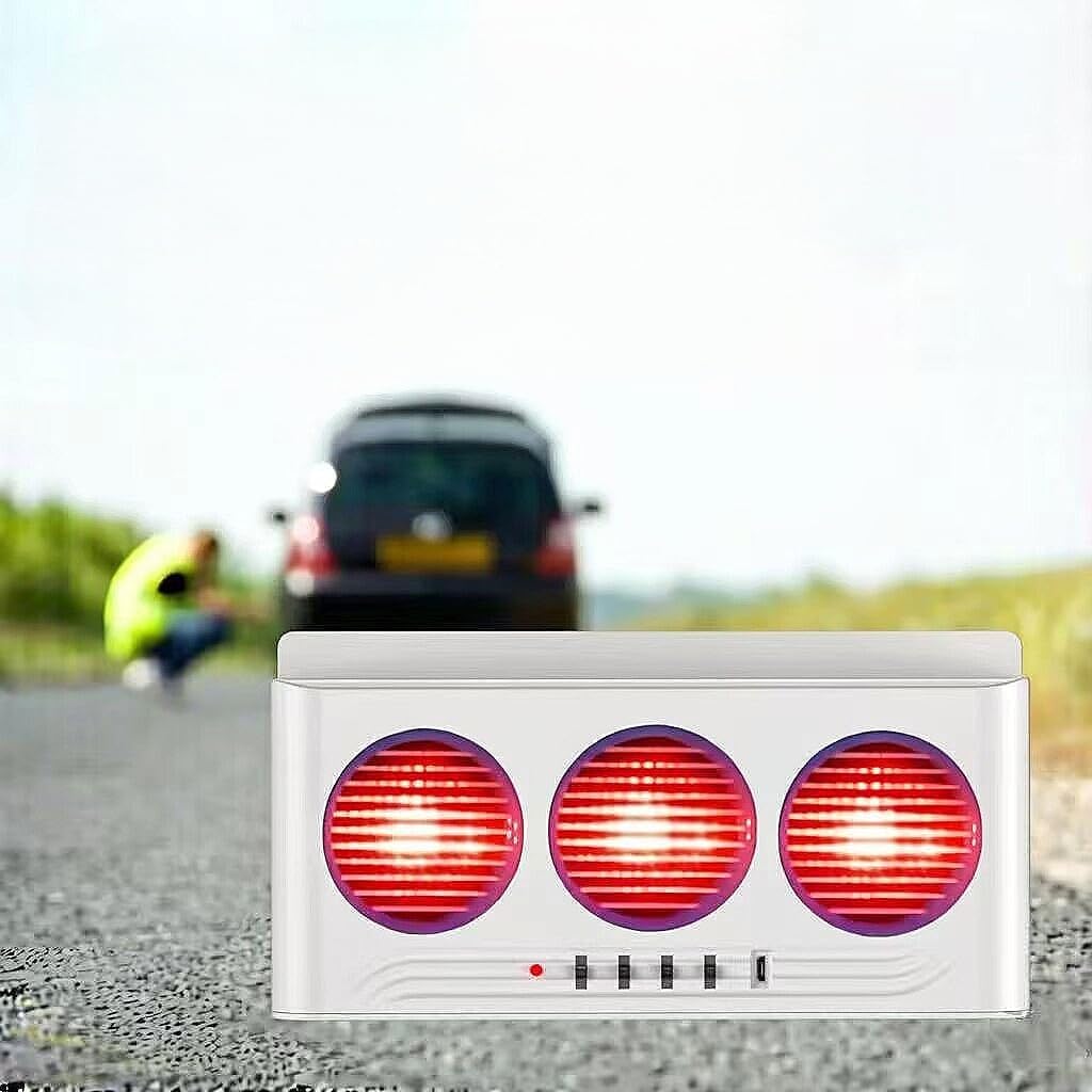 Window Fan with Lights - Window Fans with Exhaust and Intake, Solar Powered Exhaust Fan, Universal Fit for Most Vehicles, Heat Reduction & Energy Saving Accessory (White)