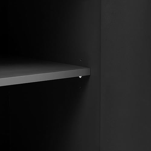 Miniatura 9 de Armario de almacenamiento simple y moderno con chapa de madera maciza y marco de patas de metal, gabinete de acento para bufé, mesa de sofá para