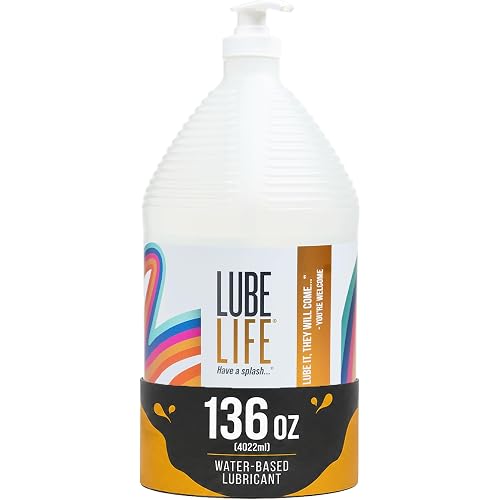 LUBELIFE Water-Based Lube, Bulk Personal Lubricant, Gallon Lube, 136 fl oz
