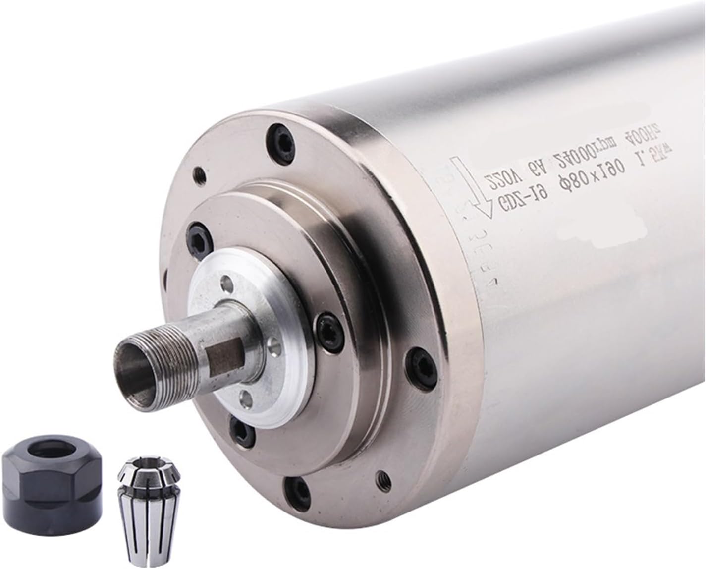 BIRAN Spindle Motor CNC Spindle Motor GDZ-19 1.5kw 220V 380V Spindle Motor ER25 Chuck Φ80x190mm Water Cooling Spindle for CNC Milling Machine Motor(1.5kw ER11 220V)