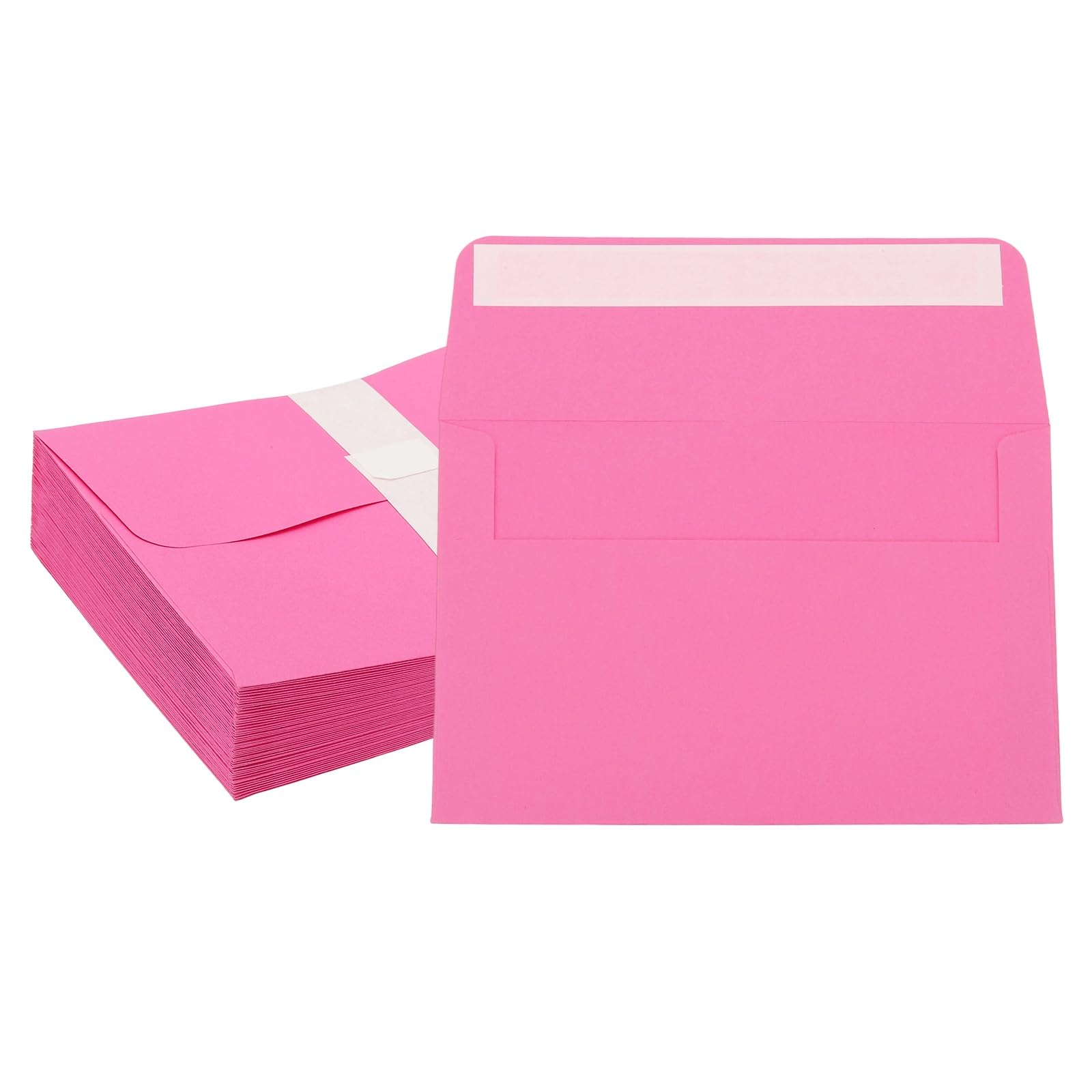 PATIKIL 6x4 Inch Invitation Envelopes, 50 Pcs A4 Greeting Card Envelopes Flat-Flap Card Sleeves for Mailing Wedding Sending Birthday Graduation Gift Party, Rose Red