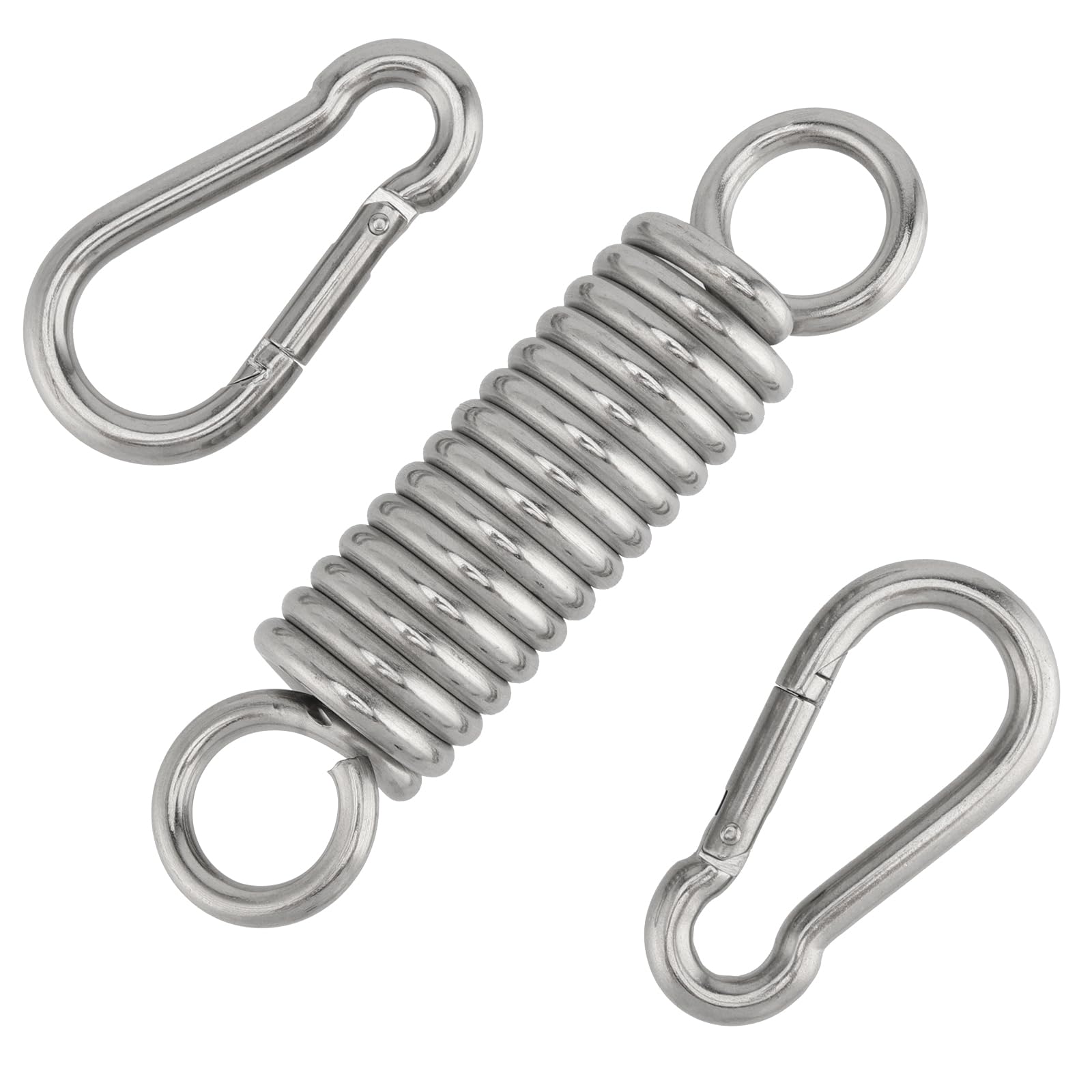 PUCSIQ Swing Spring Steel Spring, Load Capacity up to 250 kg with 2 Carabiner Hooks, Hanging Spring, 360° Rotating Ring - Image 4