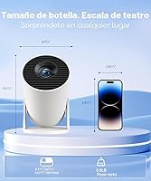 Vista 7 de Magcubic HY300PRO Mini proyector con WiFi y Bluetooth, soporte 4K inteligente proyector portátil Keystone automático, control remoto de mouse