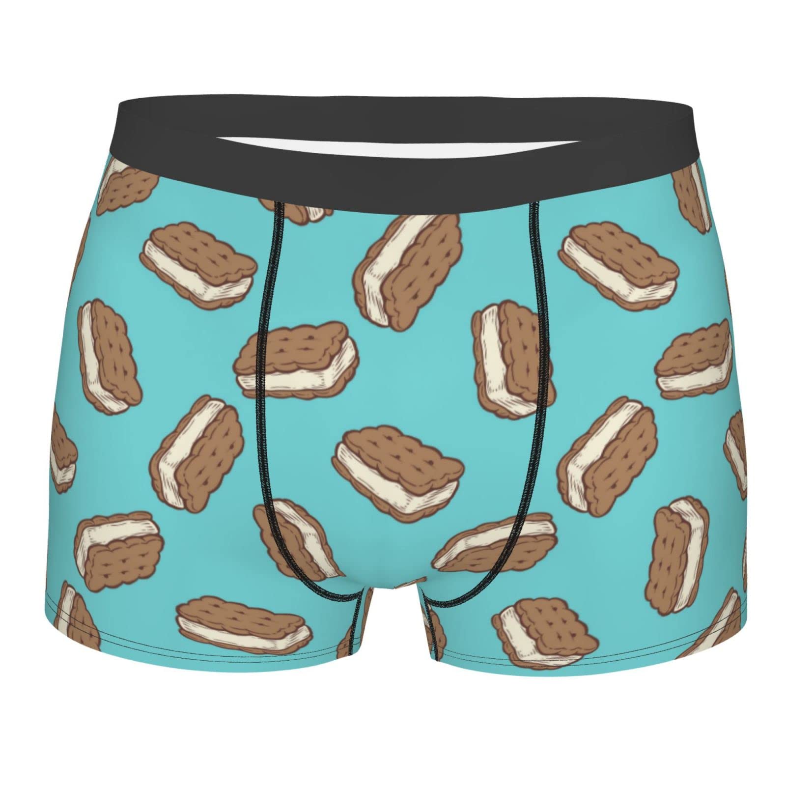 ODHHGDF Sandwich Biscuits Men's Comfortable Boxer Briefs Underwear Breathable Moisture-wicking Trunk Boxer Briefs
