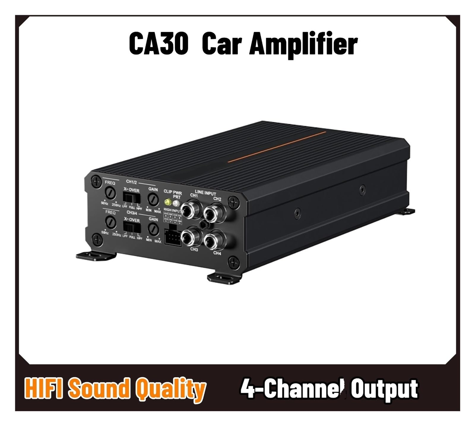 Fosi CA30 Wzmacniacz samochodowy 4-kanałowy wzmacniacz stereo HI-FI klasy D do subwoofera 100 W * 4 przy Ω