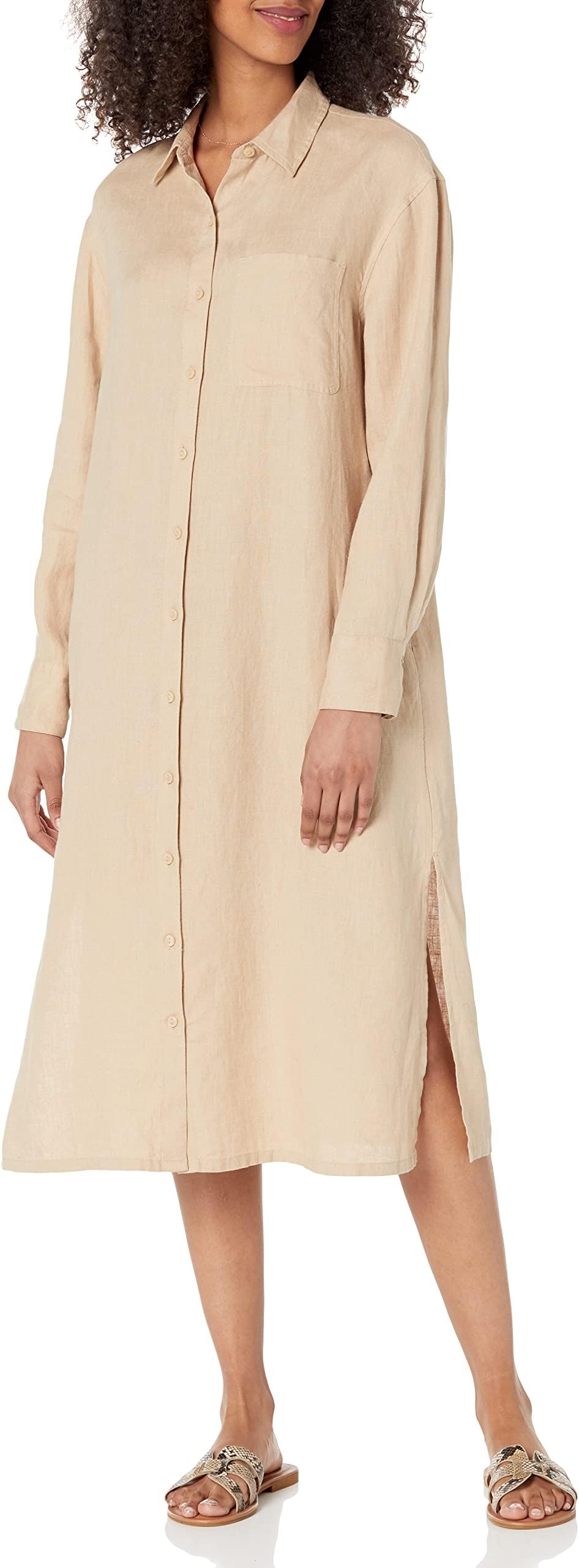 The DropWomen's Fiona Relaxed Linen Midi Shirt Dress