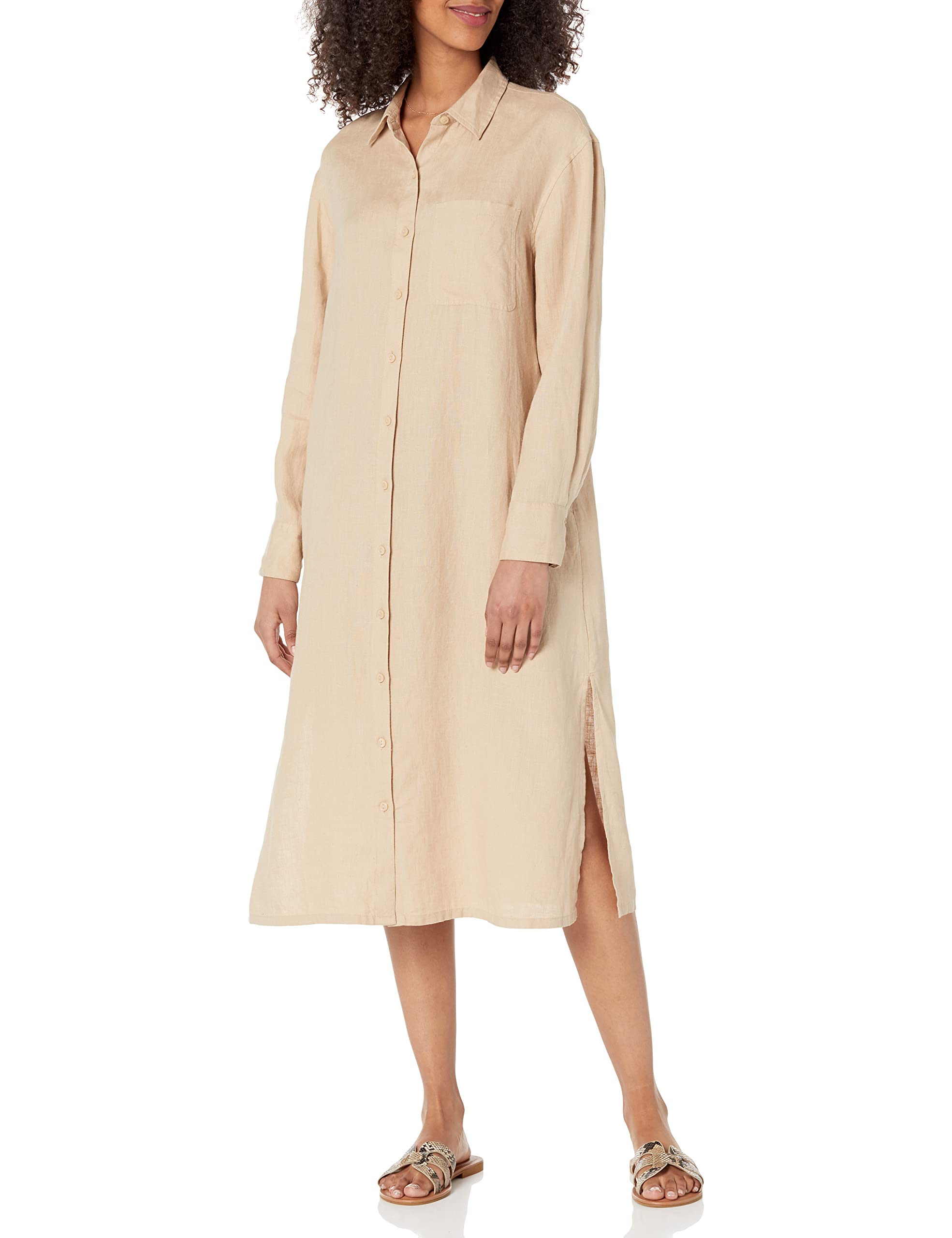 The DropWomen's Fiona Relaxed Linen Midi Shirt Dress