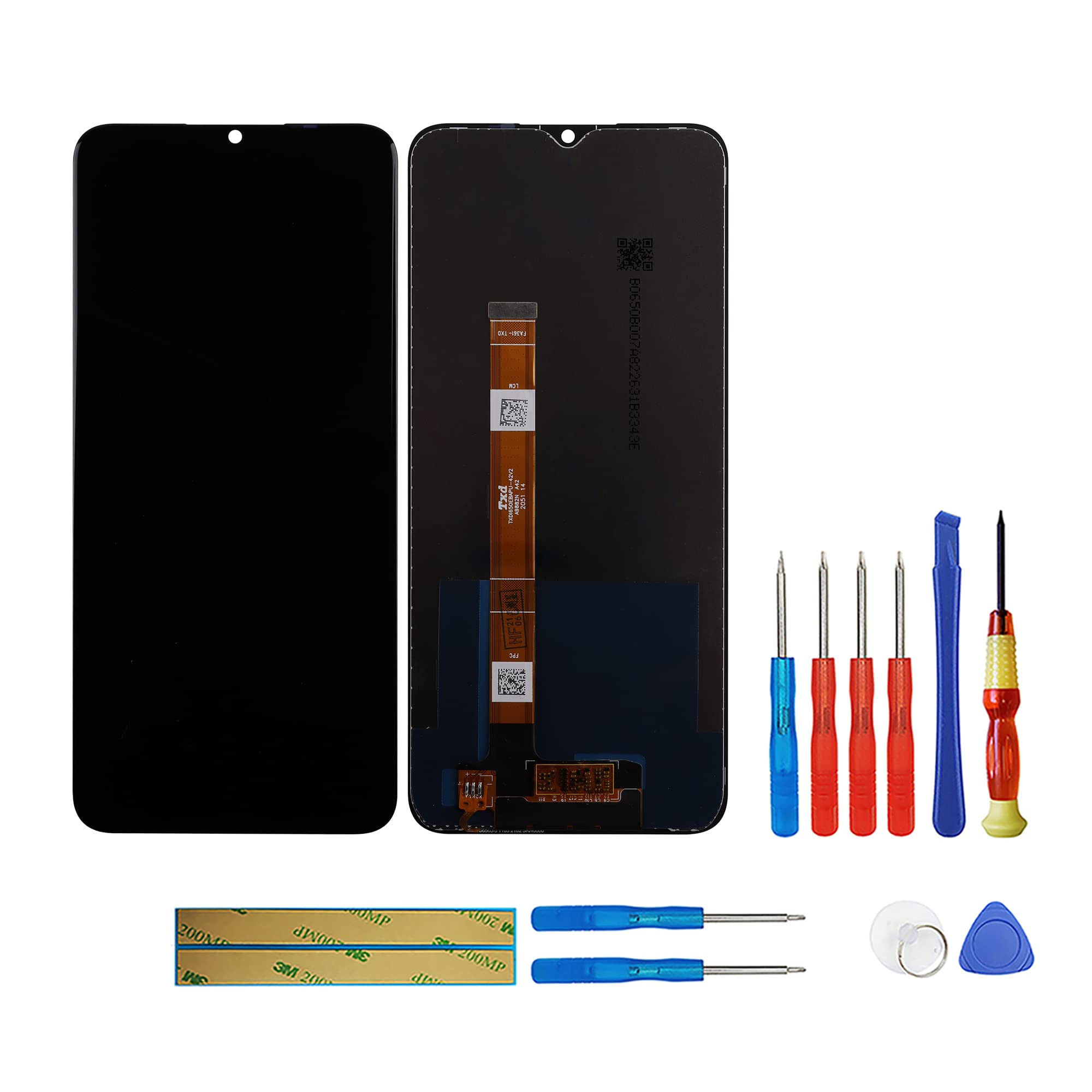 LCD Display Complete with Oppo A15 4G (Black without Frame) Touch Screen Replacement + Tools