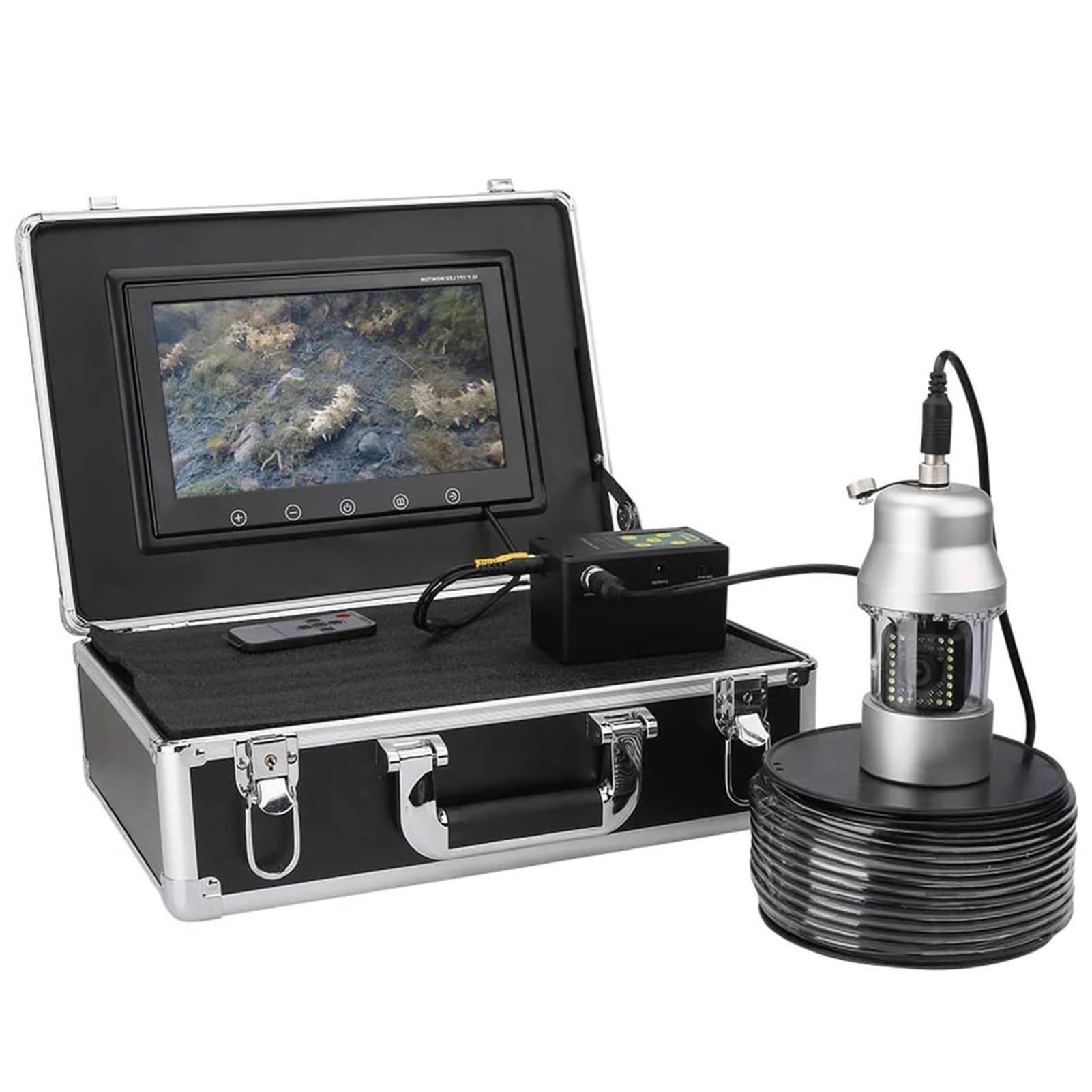 Genérico Cámara de Pesca submarina de 9 Pulgadas, buscador de Peces con 38 LED y cámara giratoria de 360 ​​Grados, Resistente al Agua IP68, 360 ​​Grados y visión Clara(100M)