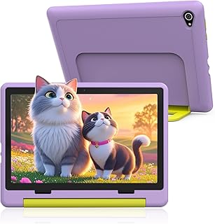 Tablette Enfants 10 Pouces Kids Tablette HD Écran IPS 1280 * 800 Tablettes Tactiles Pour Enfants Android 14 Octa-Core 8GB+64GB Extensible Jusqu’à 1TB Contrôle Parental 5MP+8MP WiFi 6 BT 5.3 (Violet)