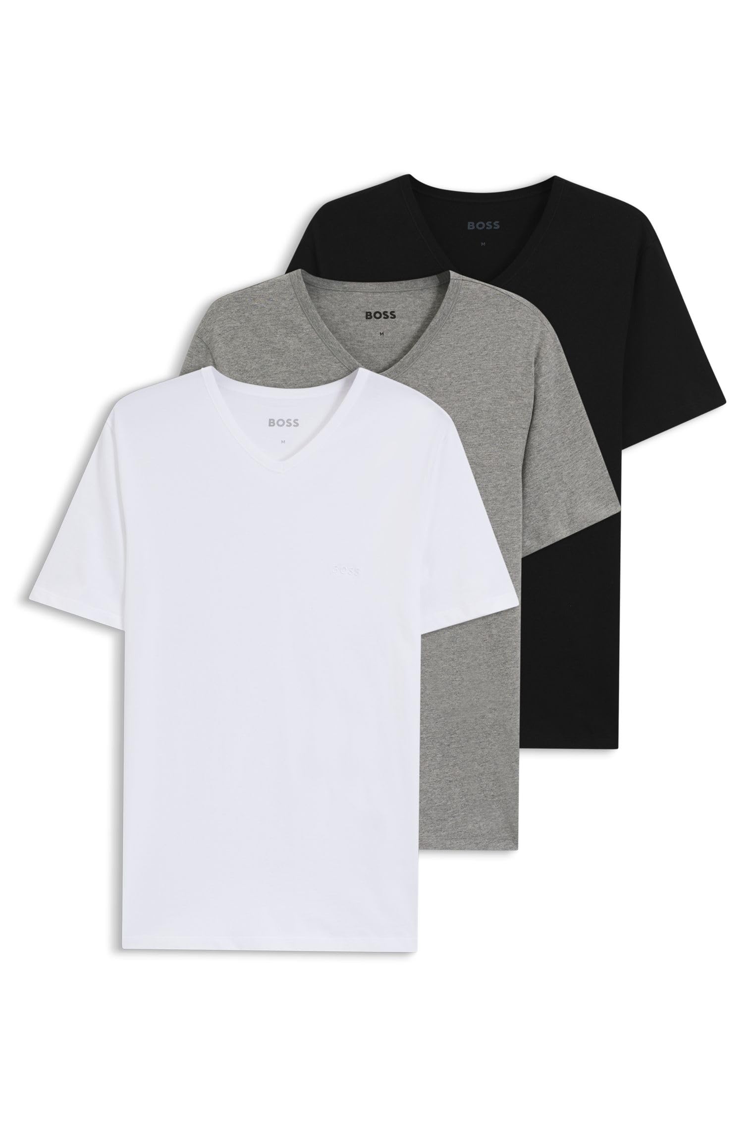 BOSS Mens 3 Pack T-Shirts Short Sleeve Cotton