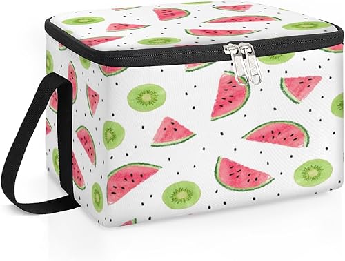 Miniatura 2 de Watermelon Kiwi Fruit Insulated Lunch Bag Women Reusable Lunch Tote Square Meal Bag for Adults Men Cooler Lunch Box for Work Travel Picnic Food