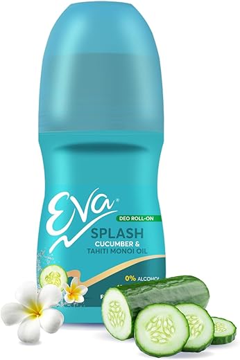 Eva Splash Underarm Roll on Deodorant | With Tahiti Monoi Oil and Cucumber Extracts | Alcohol and Aluminium Free | 48 H Protection from Odour | Keeps Underarms Fresh & Smooth |…