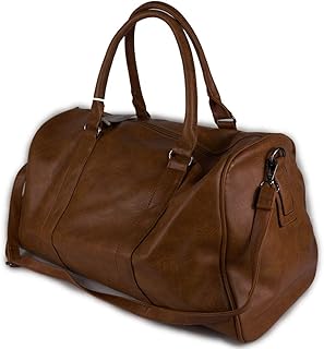 Borsone viaggio marrone da uomo vintage con tracolla manici borsa palestra grande dottore lavoro valigia voli aereo di ecopelle Donna Weekend Sportiva per Vacanza campeggio x Sport xl Marrone