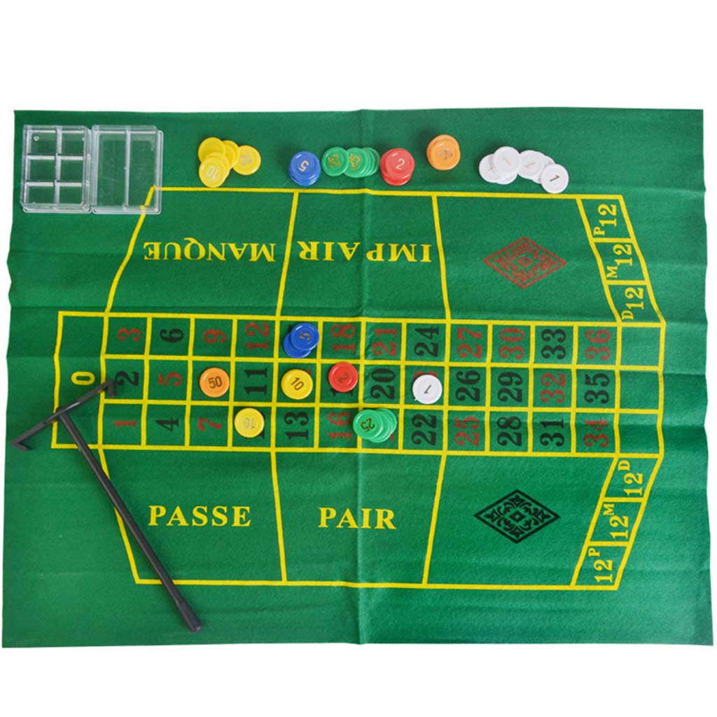 10 Zoll Roulette Spiel Set mit Tischdecke Poker Chips für Bar Party Borad Spiel