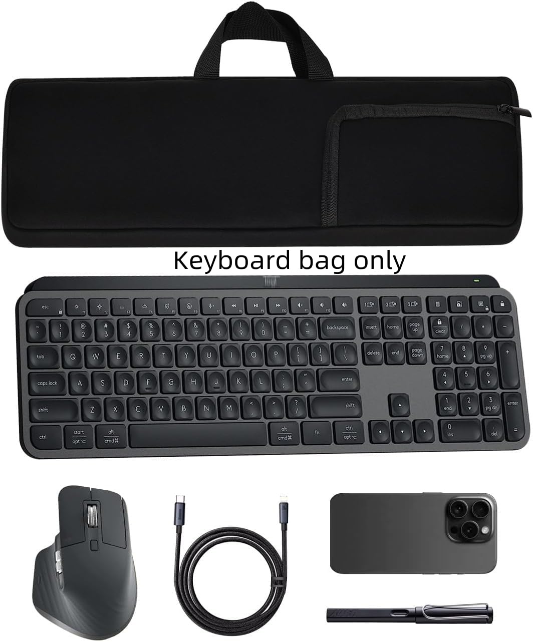 Borsa per tastiera Borsa per mouse per Logitech MX Keys Premium Wireless Illuminated Keyboard Perfect Match