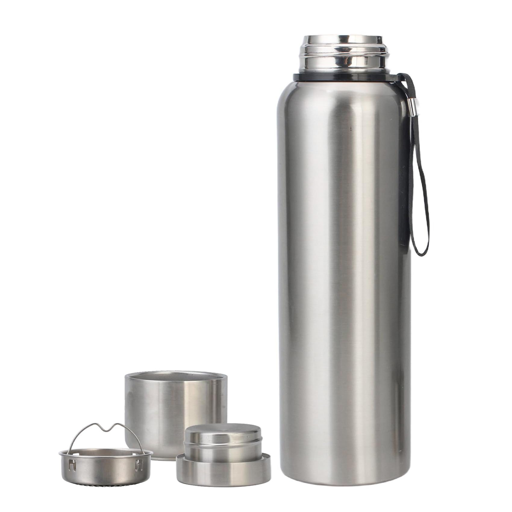 XUDREZ 1.5L Vacuum Insulated Stainless Water Bottle, Large Metal Bottle Flasks BPA Free, Non-Leak Sports Drinks Bottle for Running, Gym, Cycling (Natural Steel)