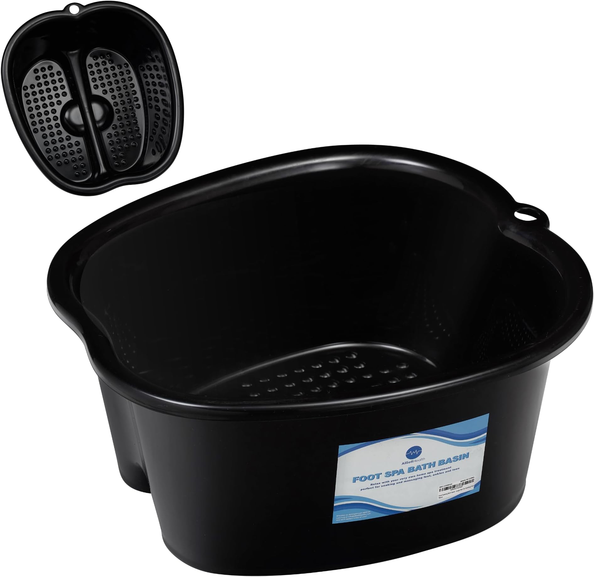 AllSett Health Foot Soaking Bath Basin - Large Size for Soaking Feet Pedicure and Massager Tub for At Home Spa Treatment Callus, Fungus, Dead Skin Remover