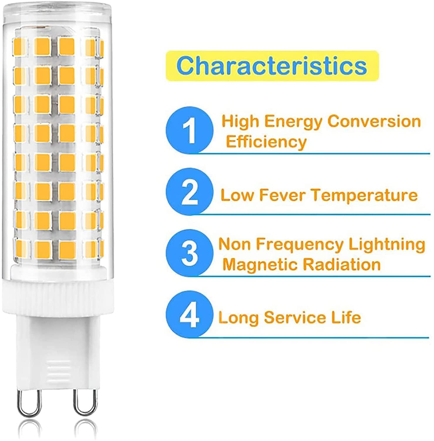 G9 Bombillas LED Regulable, 10 W (equivalente a halógeno de 80 W) 1000 lm Bombillas LED G9 para iluminación del hogar, ángulo de haz de 360°, lámparas LED G9 de ahorro de energía,Warm white,10 Pack