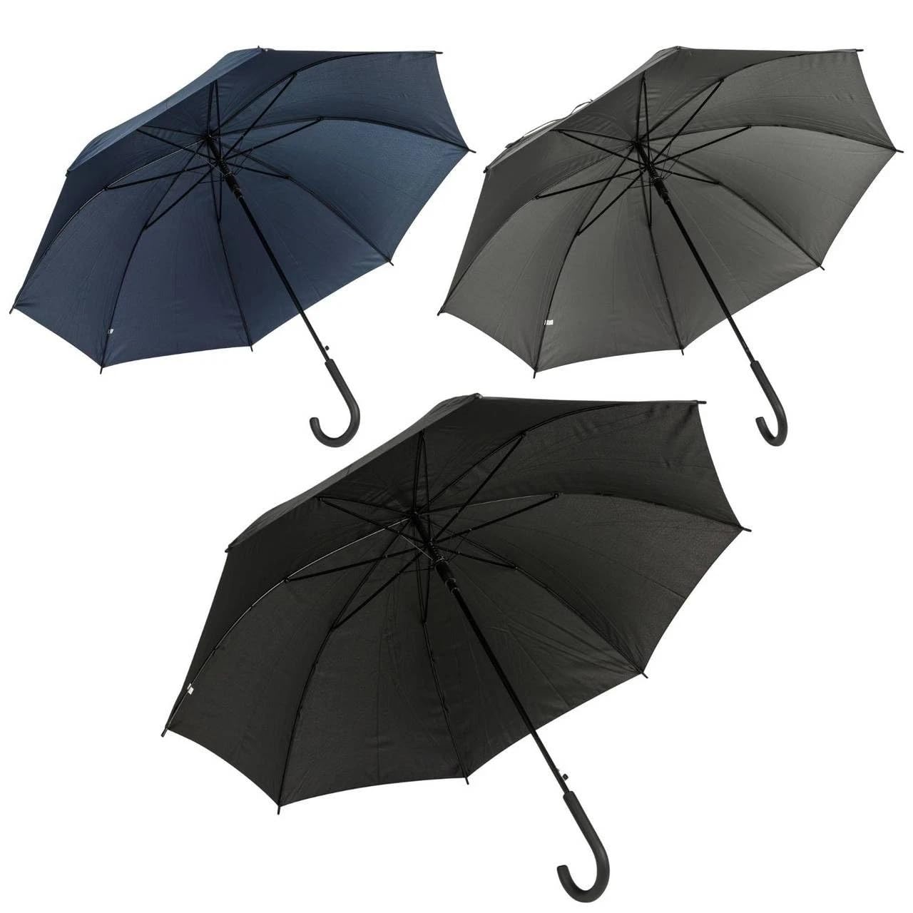 Urbn-Living Urbnliving 23 Walking Stick Umbrella Auto Open Storm Rain Umbrella With Crook Handle from B&Q