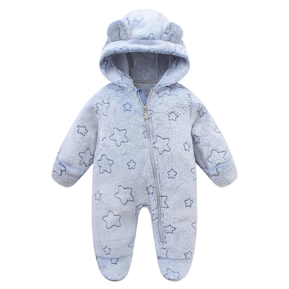 EUBUY Baby Bunting Bodysuit, Newborn Baby Bear Onesie Outfit, Winter Toddler Padded Bodysuit Winter Clothes Outwear Snowsuit, Bear Ear Snowsuit Newborn Hooded Romper Warm Coat