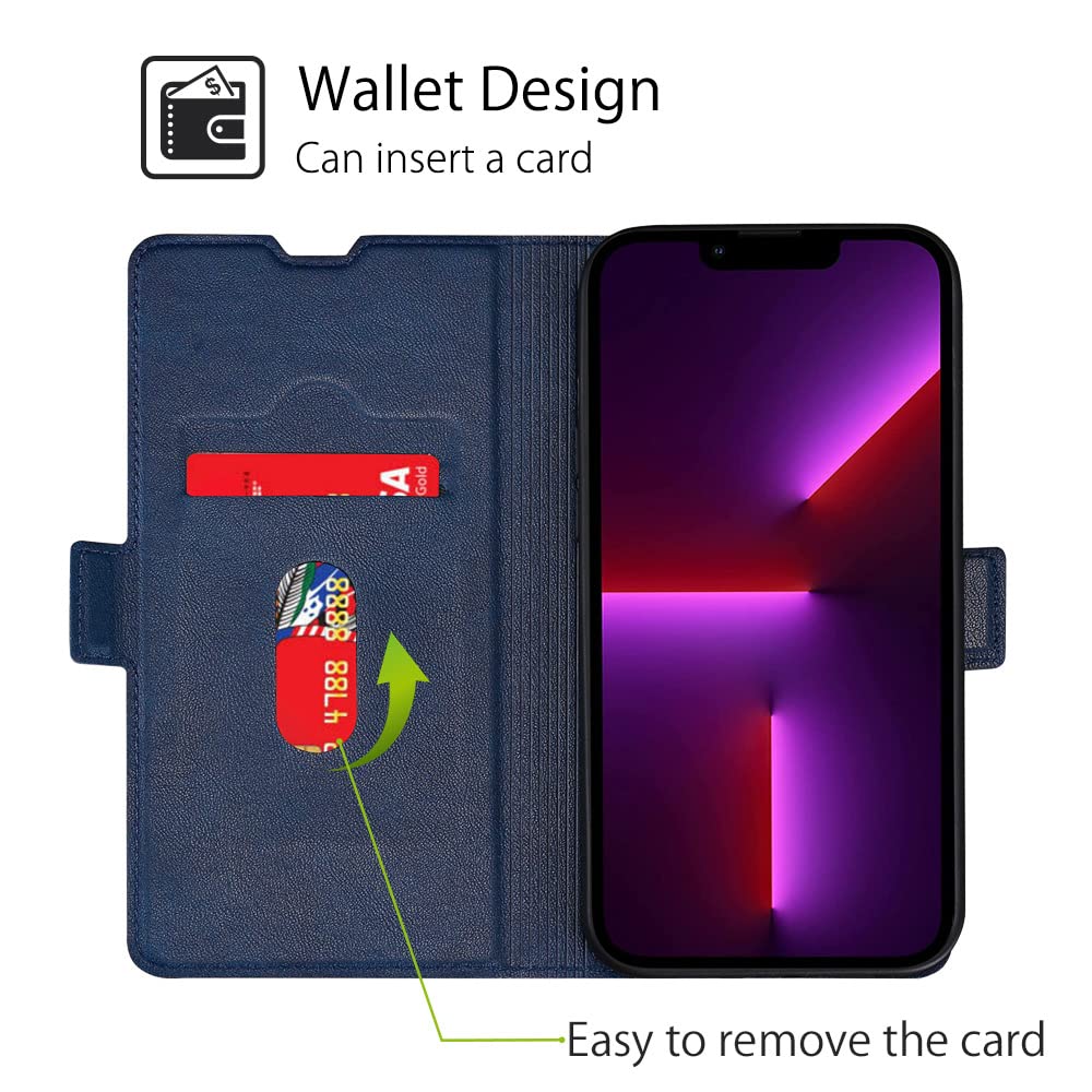 Custodia A Portafoglio 32nd Per Nokia 7.1 (2018) – Pelle PU, Disegno Floreale Primavera Blu, Con Tasche Per Carte E Banconote