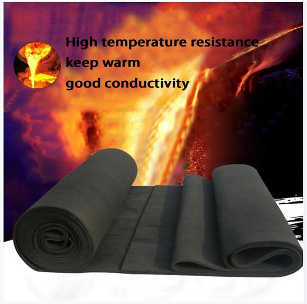 Manta de soldadura de fieltro de grafito de alta temperatura, 1230 mm de largo, 250 mm de ancho, 14 mm de grosor, protección contra el calor para fabricación de soldadura y aplicaciones de alta