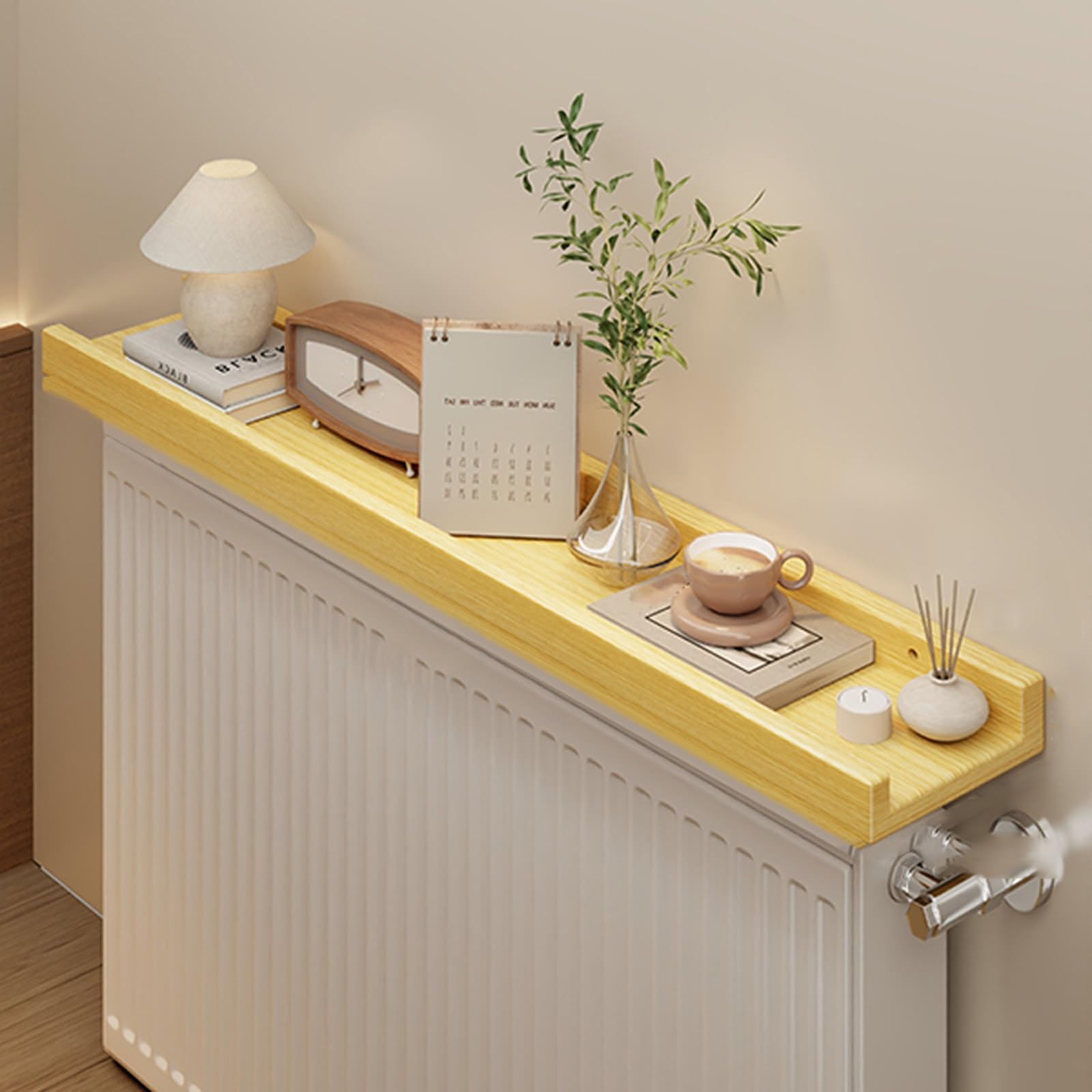 Mensola per termosifone in metallo spesso, design salvaspazio, ideale per salotti, camere da letto e corridoi, 30 x 12 cm, elegante decorazione per la casa