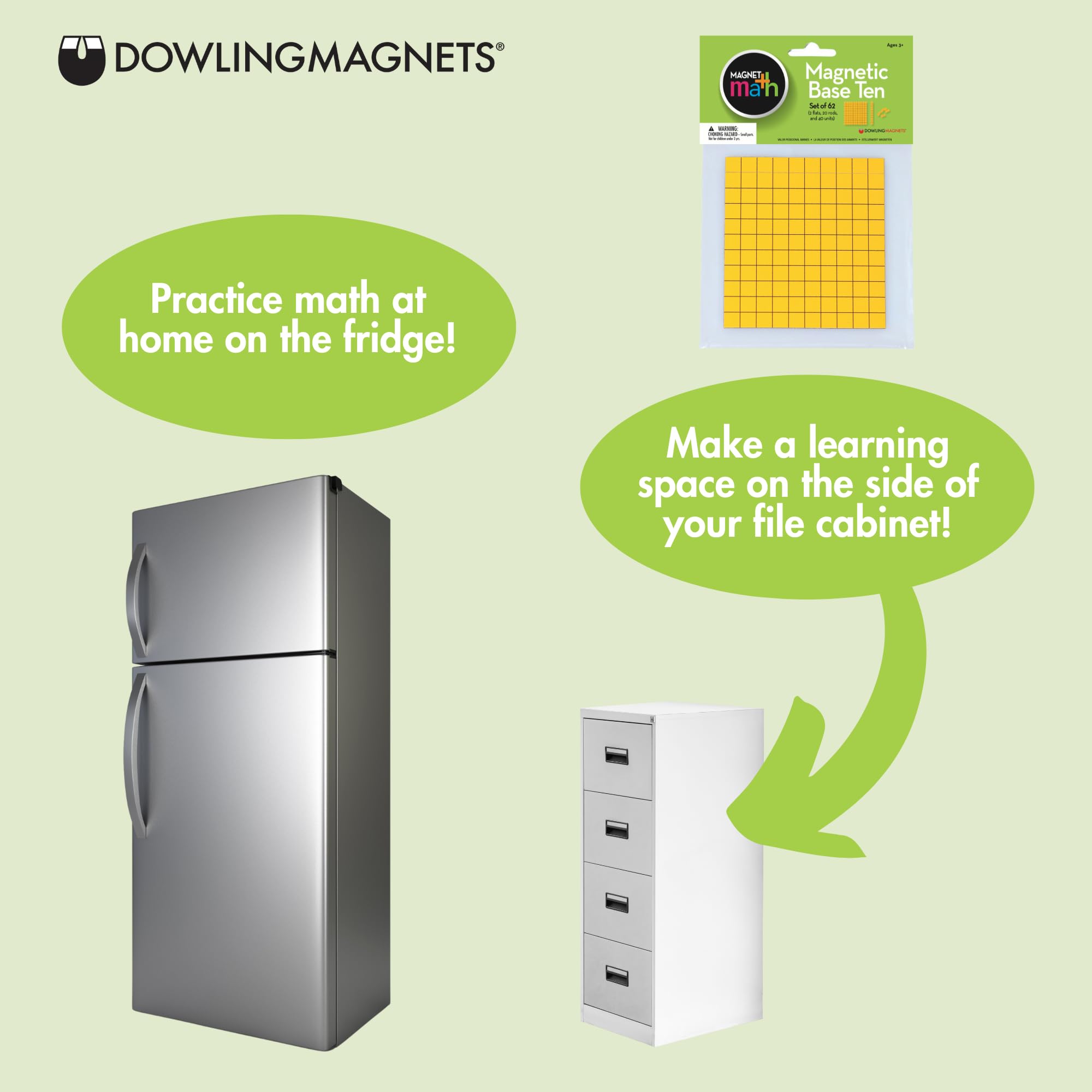 Dowling Magnets Magnetic Base Ten, Set of 62