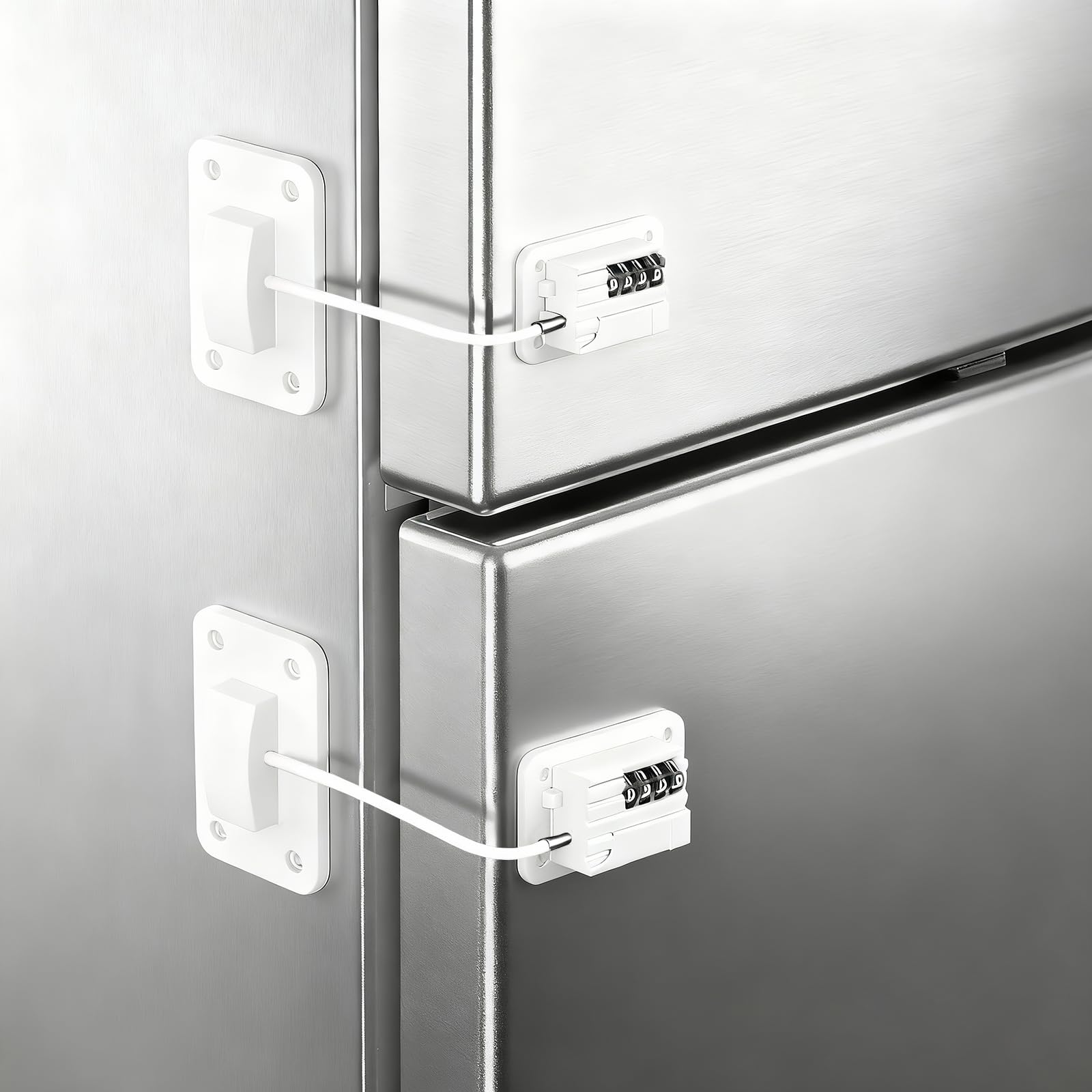 4-pak mini blokad do lodówki – wytrzymałe zamki do lodówki dla dzieci i dzieci, bezpieczne zamki do lodówki do szuflad i szafek zamrażarki, łatwa instalacja, odporna na dzieci szafka bez