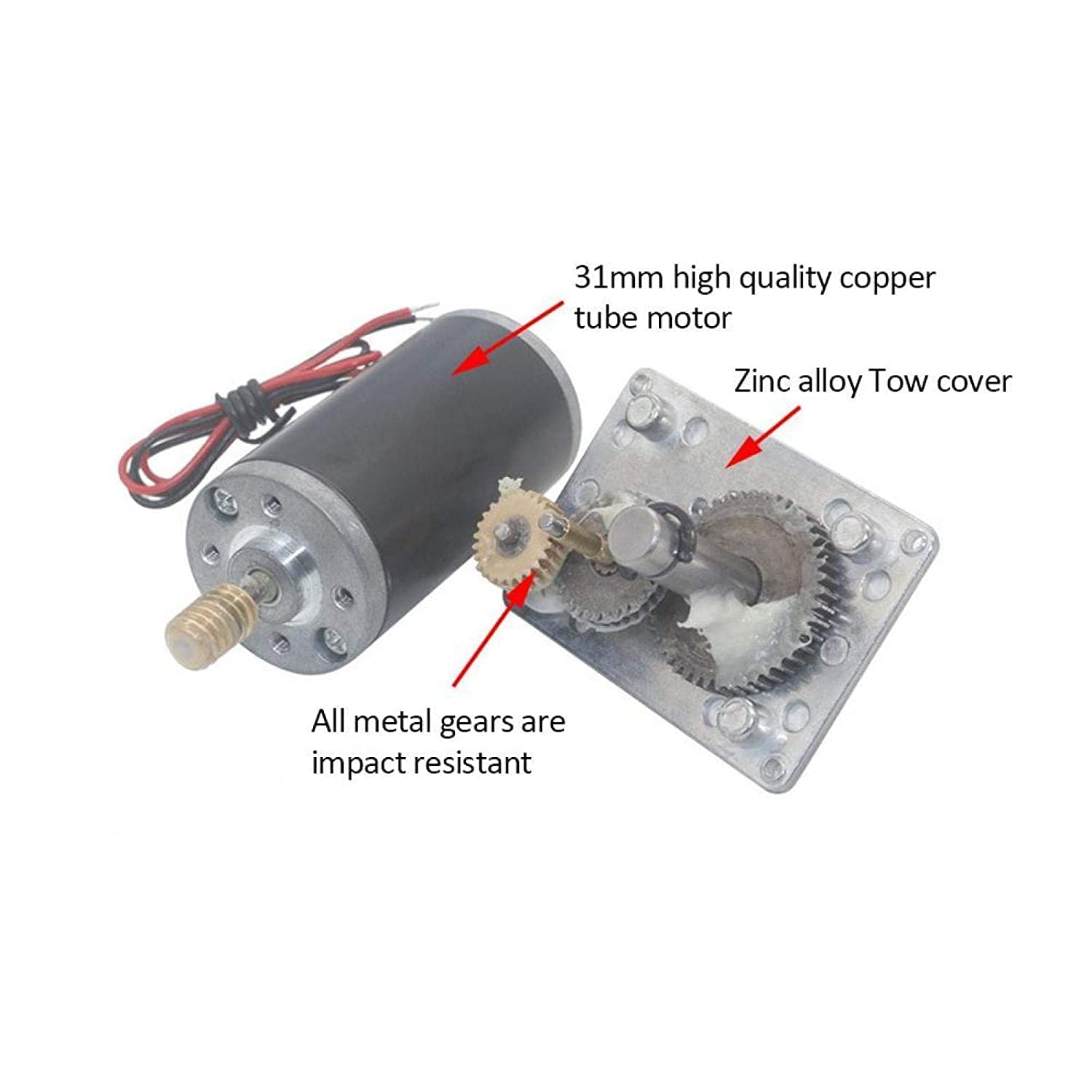 Motore a vite senza fine da 12 V, 10 giri/min, DC, 90 kg, 31 mm, alta torsione, autobloccante, mini turbina invertita, per robot fai da te, tavolo rotante, tenda