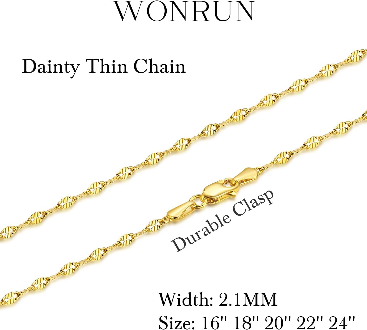 14K Gold Necklaces for Women Dainty Necklace for Women Non Tarnish Thin Gold Chain Necklace Womens Fusion of Art and Aesthetics Necklaces for Mens Chain 16,18,20,22,24 Inches - Image 6