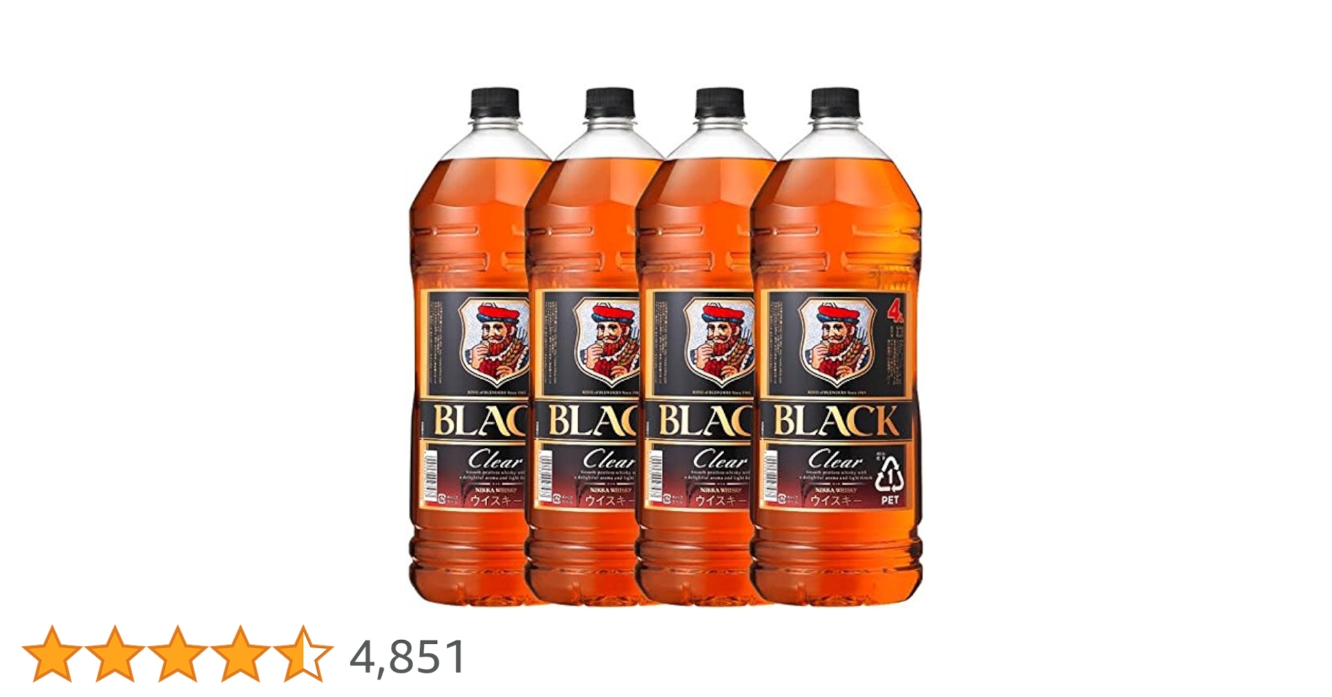 Amazon.co.jp: ブラックニッカ ウイスキー4000ml×4本 ブラック