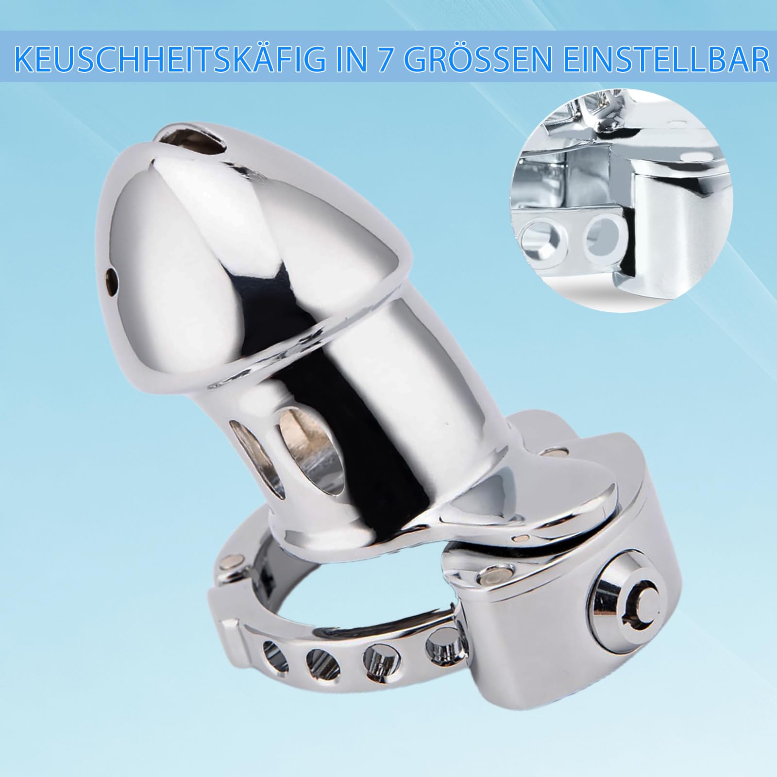 Peniskäfig für Männer aus Edelstahl mit verstellbarem Hodenring Keuschheitskäfig für Männ Metall Atmungsaktiver Cockring Bondage Extrem Chastity Cock Cage Keuschheit Sex Spielzeug