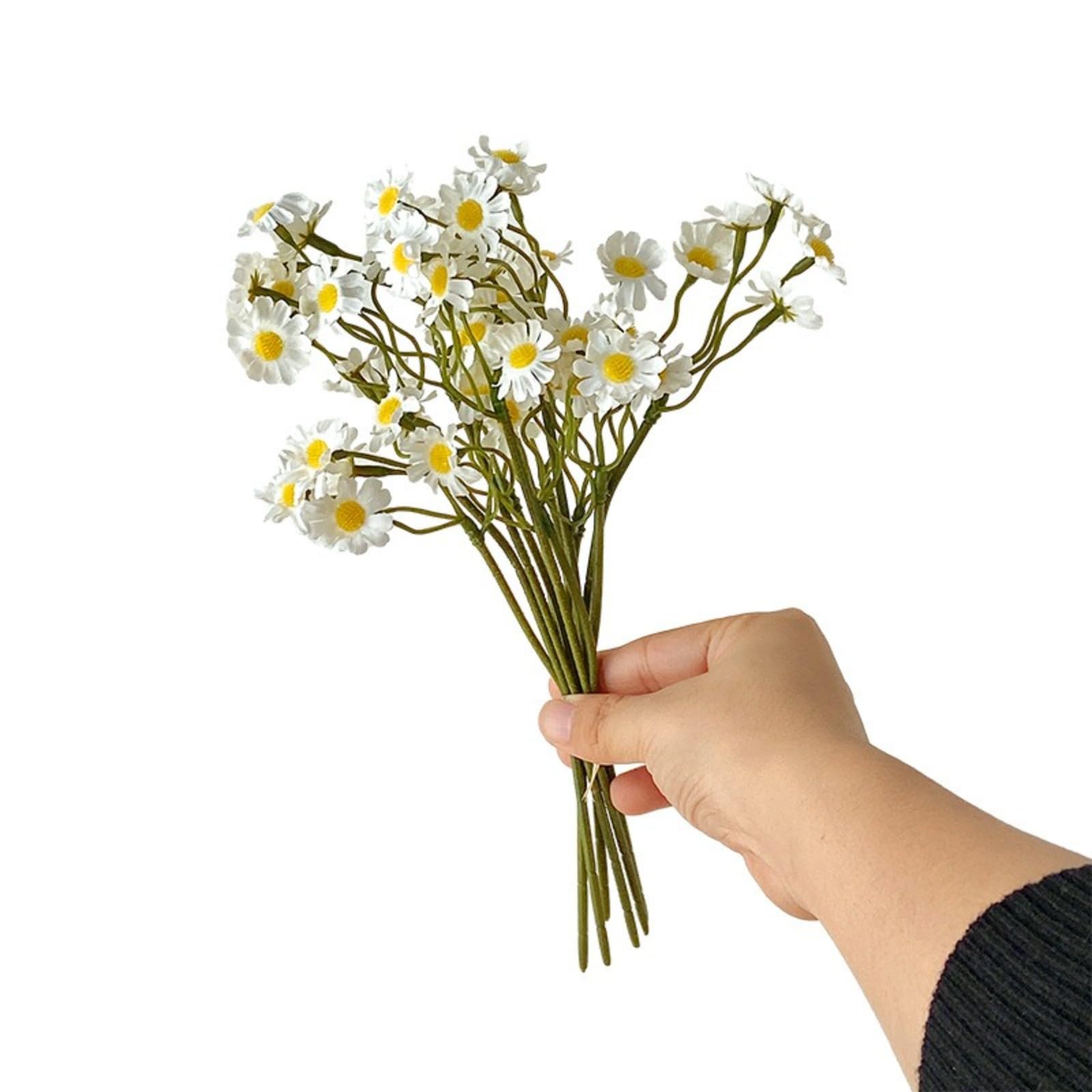Gyesmmijp Artificial Chrysanthemum Bouquet 6 Stems Realistic Fake Flowers for Home Living Room Table Wedding Party Office Decoration