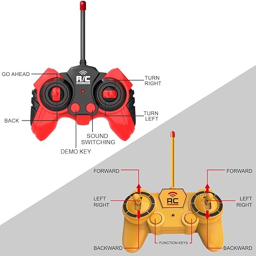 Miniatura 5 de Juego de juguetes de excavadora y camión volquete a control remoto  Excavadora RC y camión volquete con luces y sonidos  Coche excavador recargable,