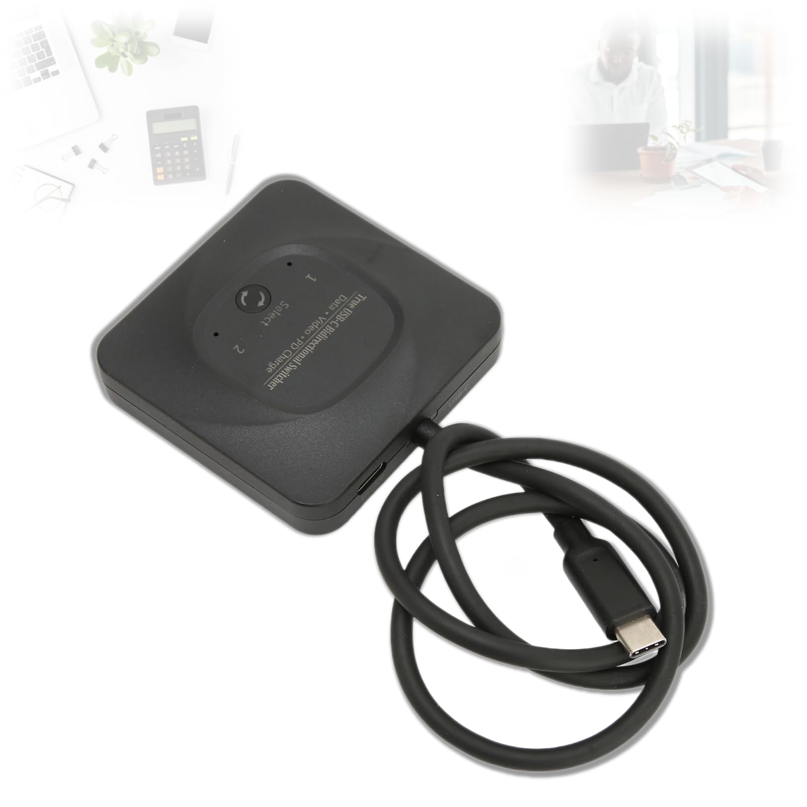 Commutateur USB HD Rpartiteur de Commutateur USB C Plug and Play 2 en 1 avec Indicateur d'alimentation pour Ordinateurs KVM-Switches commutateur KVM-växlar