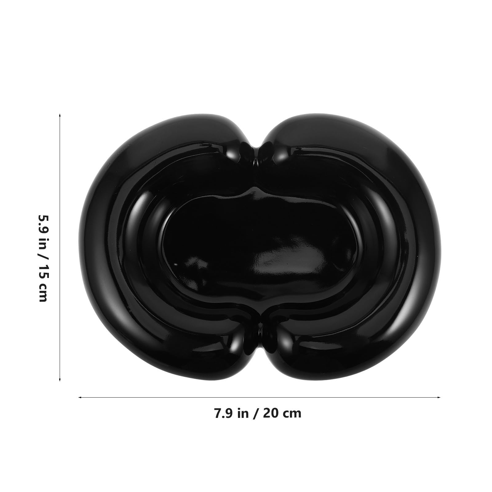 Artibetter Bandeja para Joyas y Anillos Elegante, de Cerámica Negra