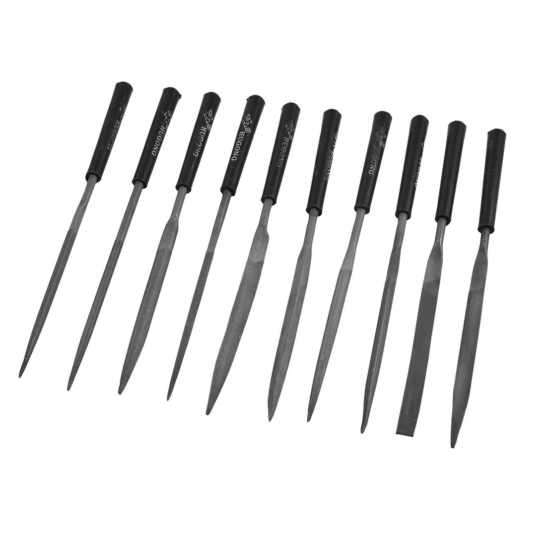 Aexit Black (fastener) Plastic Handle Woodworking Flat Neele Files Checkering File (49ry821qf208) 10 Pcs