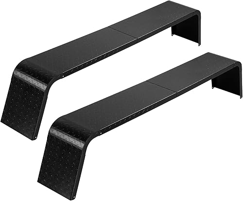 Miniatura 8 de Guardabarros de remolque de eje tándem, placa de rodadura de diamante de calibre 14, guardabarros de remolque de 10 x 72 x 13 pulgadas, 2