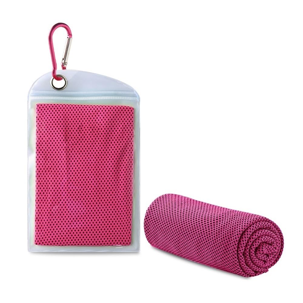 Clarture 2pcs Quick-Dry Microfiber Cooling Towel for Outdoor Sports - Sweat Absorption and Body Cooling(Fuchsia)