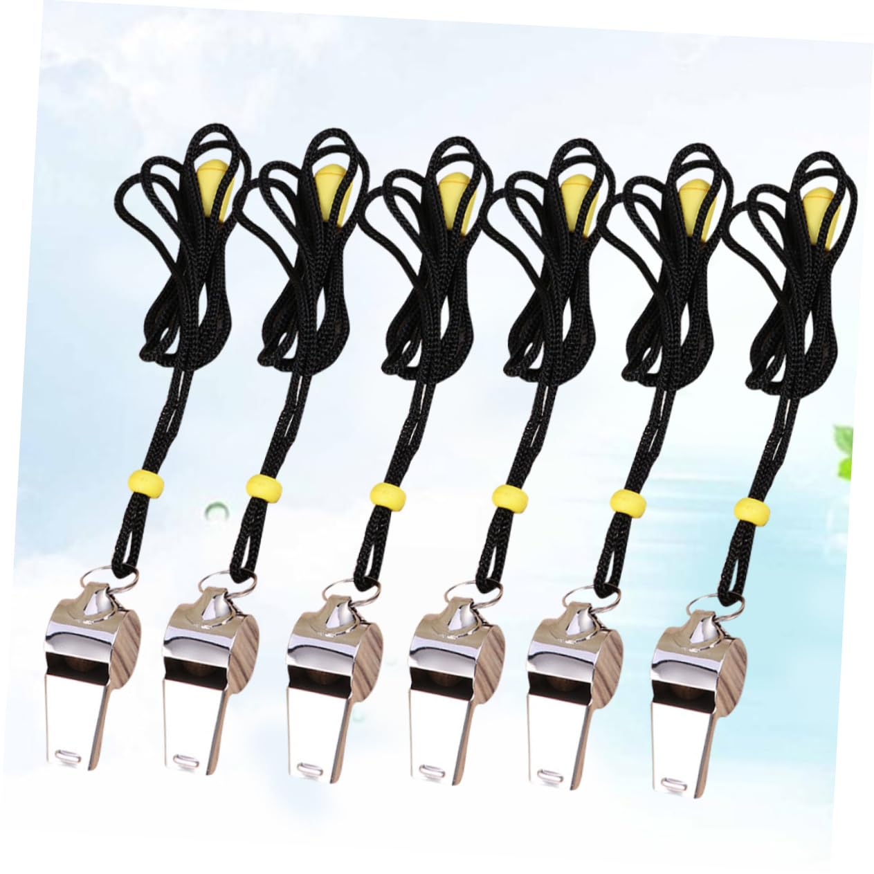 Toddmomy Lot De 3 Sifflets De Survie Durgence En Acier Inoxydable Avec Cordon Pour 6 Pièces X 3