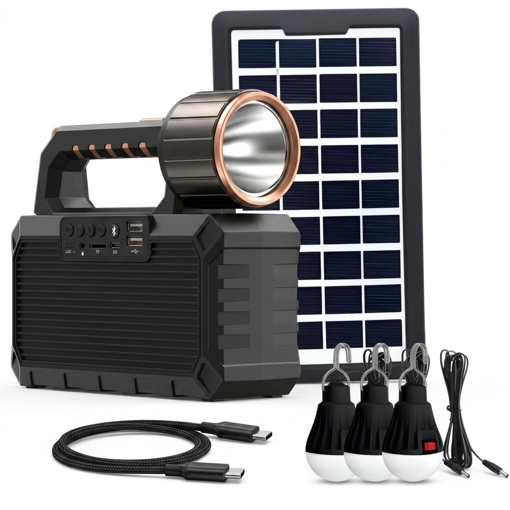 Drumstone (𝐄𝐱𝐥𝐮𝐬𝐢𝐯𝐞 𝟐𝟎 𝐘𝐞𝐚𝐫𝐬 𝐰𝐚𝐫𝐫𝐚𝐧𝐭𝐲) Portable Solar Power Inverter with Emergency Light USB & TF Card Support for Home and Outdoor Use-image-24