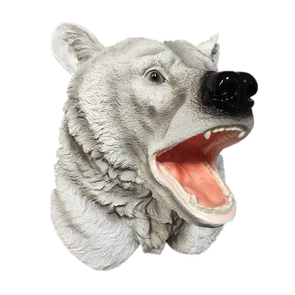 木彫りヒグマの頭部アート・壁掛け品 Amazon.co.jp: クマの頭の壁掛け彫刻、ヒグマの頭の像の壁掛け動物の頭