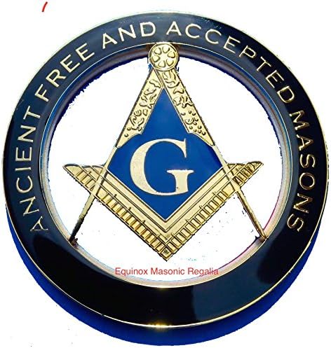 AF&AM Master Mason Auto Emblem Elegant Black and G