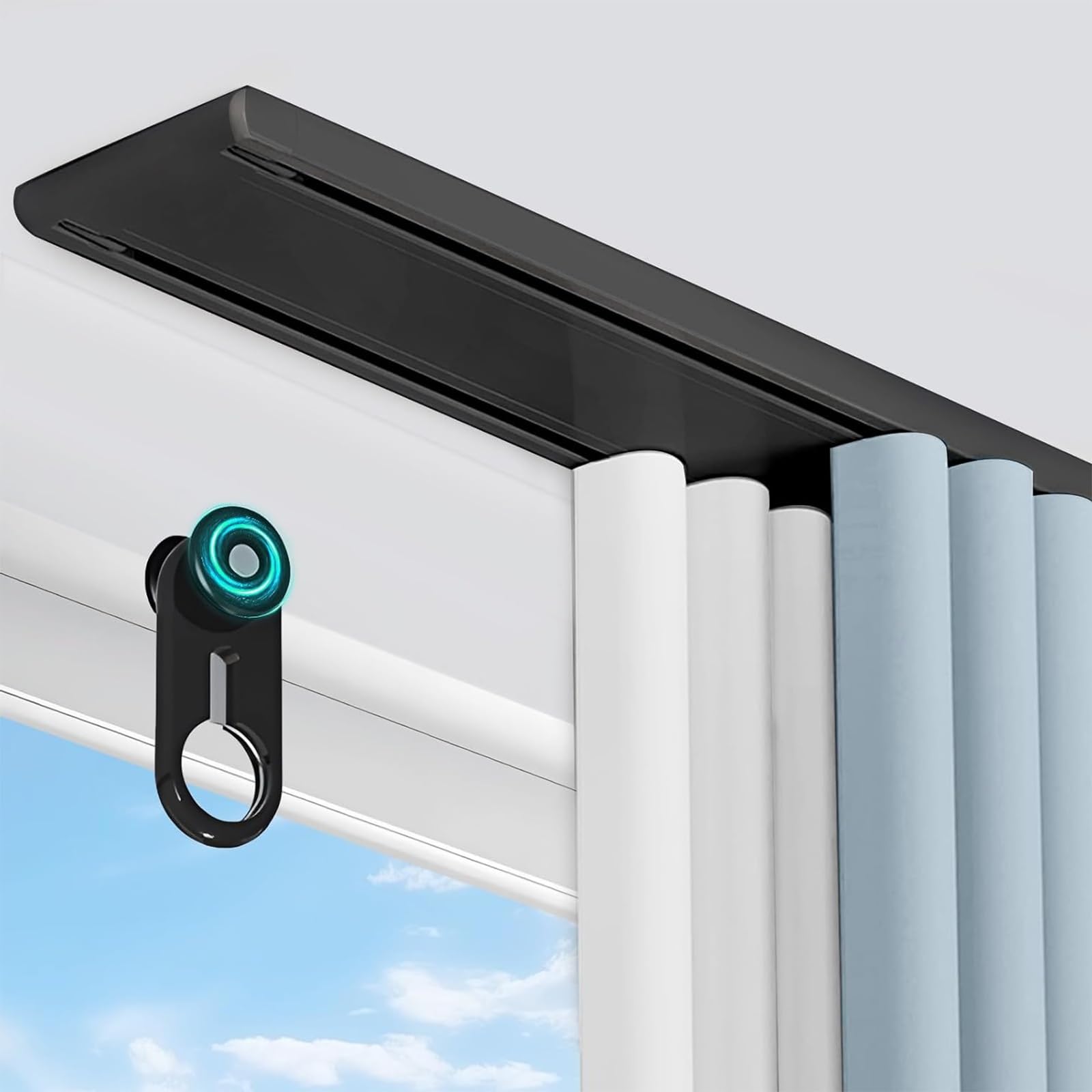 Rail rideaux plafond silencieuse à double rangée pour séparateur de pièce 4,2m