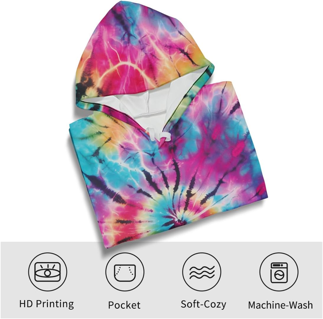 Creative Tie Dye Pattern Hoodies Colorful Hoodies Sweatshirt Pullover - Image 3