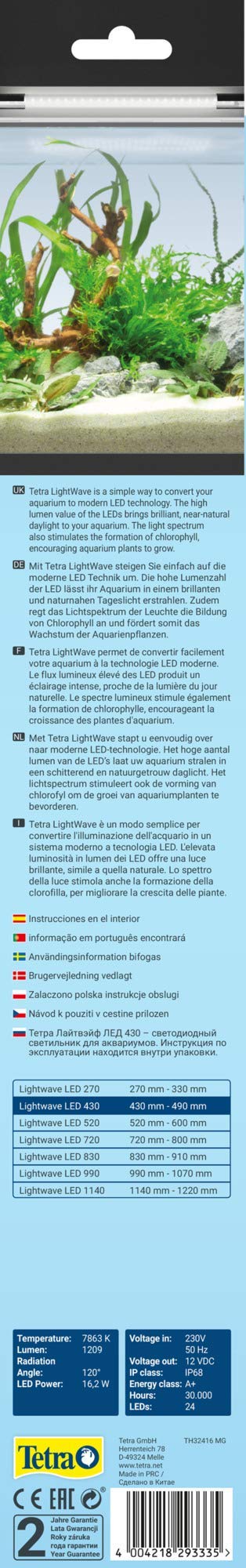 Tetra LightWave Single Light 430 - Illuminazione a led per l'estensione del set Tetra LightWave Complete