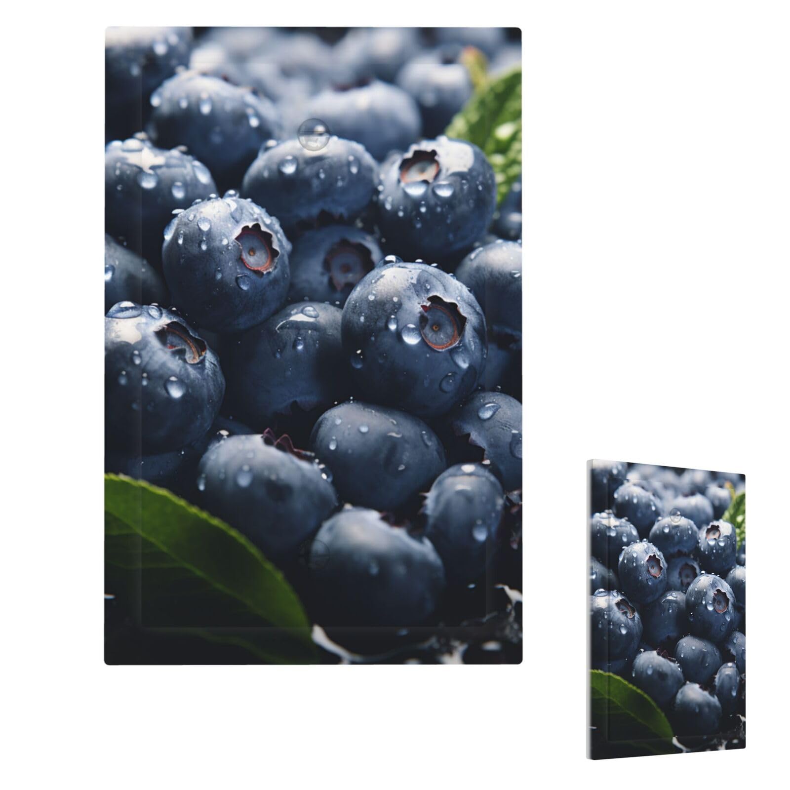 Delicious Blueberry Wall Plate Cover Single Blank, Modern Decorative Light Switch Cover Unbreakable Receptacle Outlet Covers for Living Room Bedroom Decor